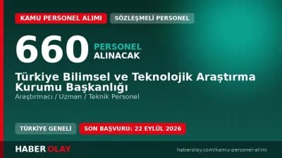 TÜBİTAK 660 personel alımı başvuru ekranı ve kadro dağılımı detayları