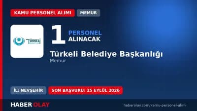 Türkeli Belediye Başkanlığı 1 memur alımı ilanı ve başvuru şartları