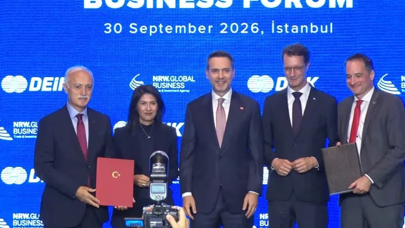 Enerji ve Tabii Kaynaklar Bakanı Alparslan Bayraktar, Türkiye-Almanya ekonomik iş birliği toplantısında konuşuyor