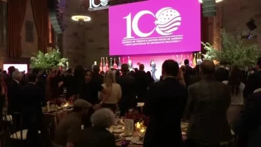 Cumhurbaşkanı Erdoğan, Türkiye-ABD 100 yıllık dostluk etkinliğinde konuşma yaparken