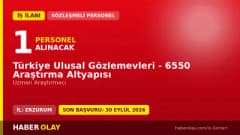 Türkiye Ulusal Gözlemevleri Uzman Araştırmacı personel alımı ilanı 2026 Erzurum