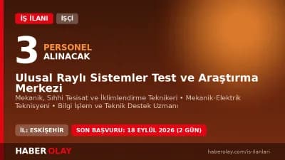 Ulusal Raylı Sistemler Test ve Araştırma Merkezi URAYSİM personel alımı ve iş ilanları