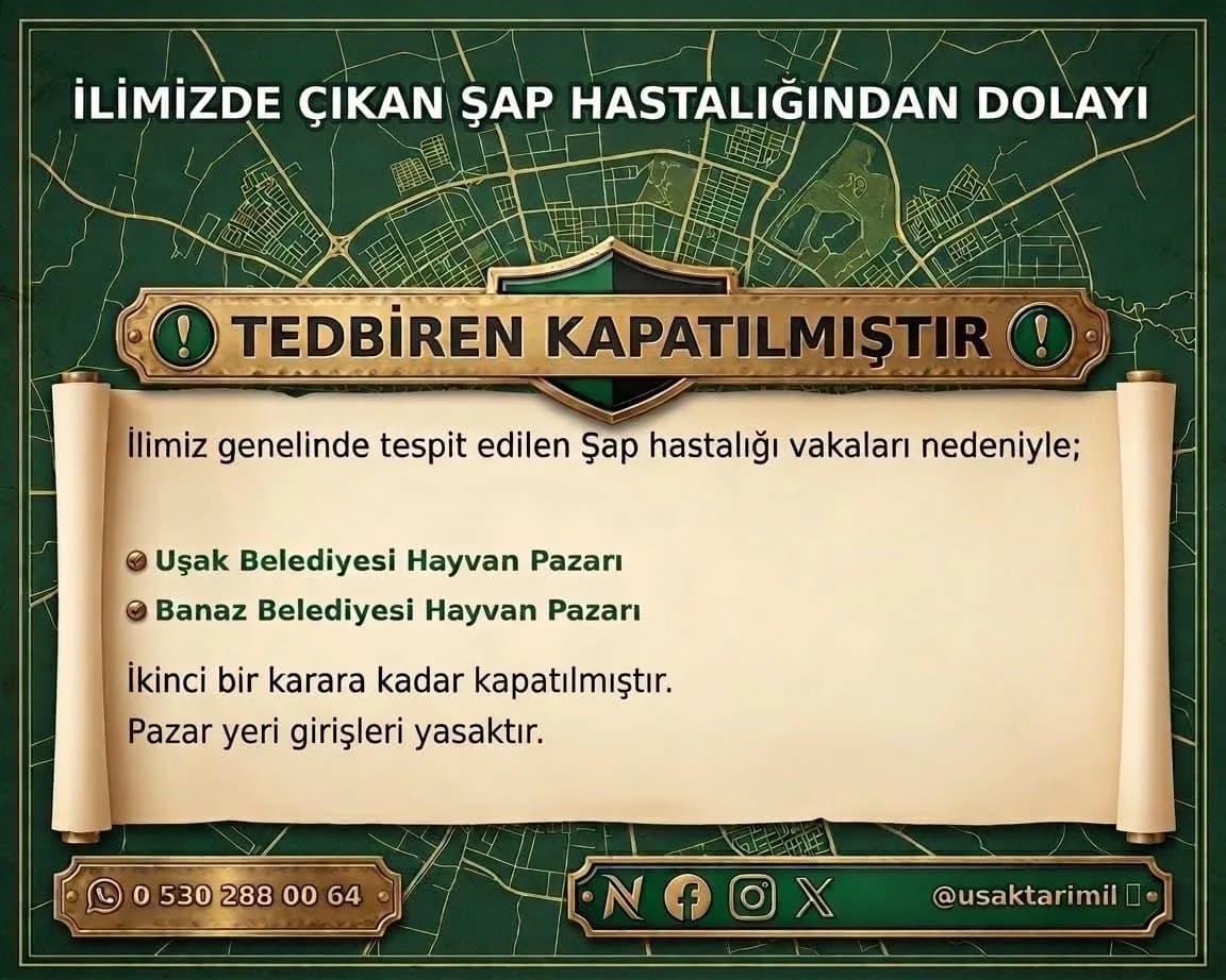 Uşak'ta şap hastalığı nedeniyle kapatılan hayvan pazarlarının boş hali