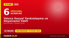 Yalova Sosyal Yardımlaşma ve Dayanışma Vakfı geçici işçi alımı ilanı