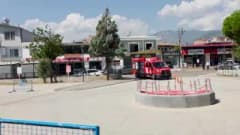 Hatay Hassa Devlet Hastanesi’nde gerçekleştirilen yangın tatbikatında görevli personel ve itfaiye ekipleri