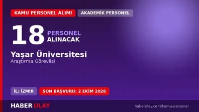 Yaşar Üniversitesi araştırma görevlisi personel alımı ilanı 2026 İzmir