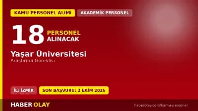 Yaşar Üniversitesi araştırma görevlisi personel alımı ilanı 2026 İzmir