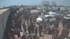 Yemen Taiz kentinde pazar yerine düzenlenen saldırının güvenlik kamerası görüntüsü