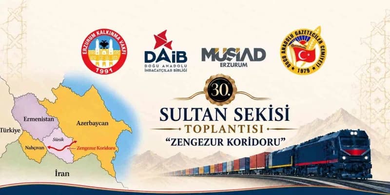 Erzurum'da düzenlenen Sultan Sekisi Toplantısı'nda Zengezur Koridoru paneli yapılıyor