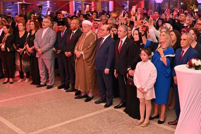 Türkiye'nin Tunus Büyükelçisi Ahmet Misbah Demircan'ın ev sahipliğinde gerçekleştirilen resepsiyona