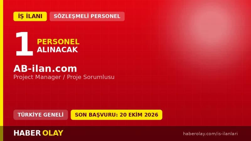 AB-ilan.com Project Manager pozisyonu için personel alımı ilanı