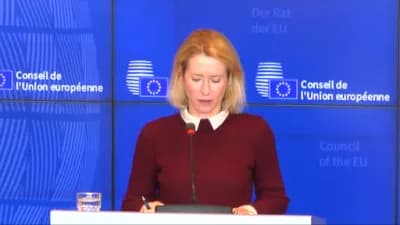 Avrupa Birliği Dış İlişkiler ve Güvenlik Politikası Yüksek Temsilcisi Kaja Kallas basın toplantısında konuşuyor