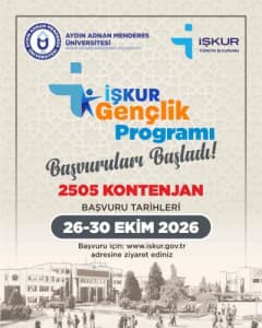 Aydın Adnan Menderes Üniversitesi kampüsünde öğrenciler ve İŞKUR destek programı