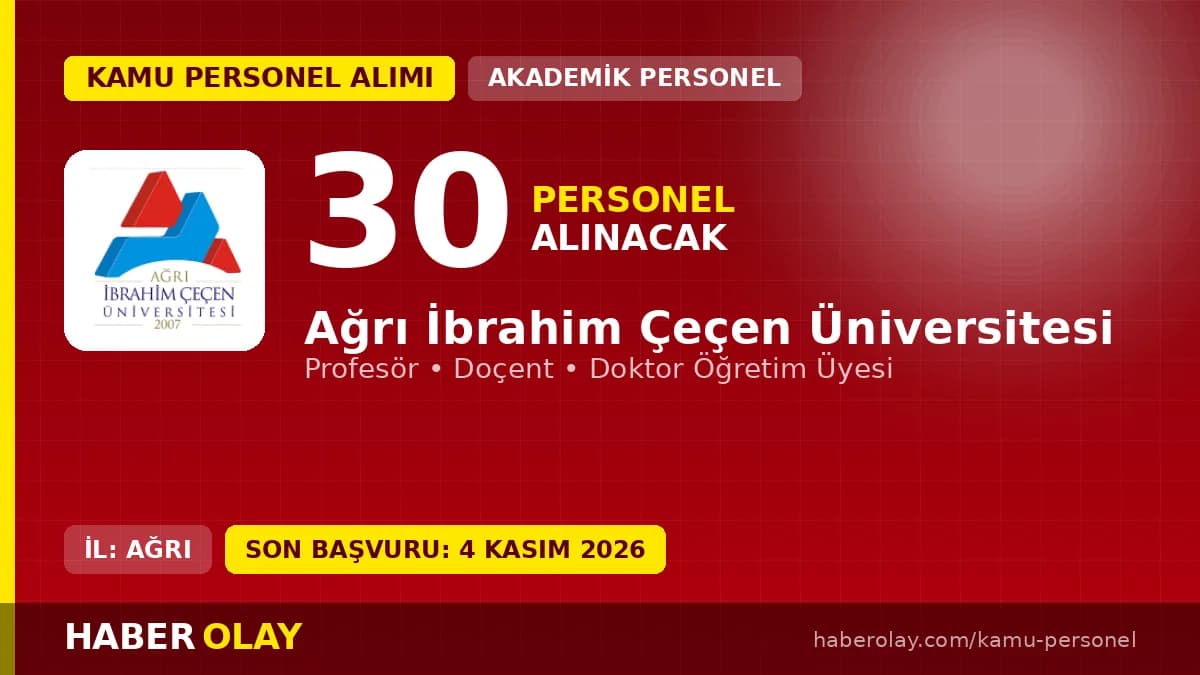 Ağrı İbrahim Çeçen Üniversitesi öğretim üyesi alımı için başvuru süreci ve kadro bilgileri