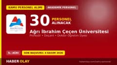 Ağrı İbrahim Çeçen Üniversitesi öğretim üyesi alımı için başvuru süreci ve kadro bilgileri