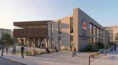 Denizli Akkonak Mahallesi'nde yapılacak kapalı yüzme havuzu ve sosyal yaşam kompleksi projesinin mimari görseli