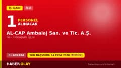 AL-CAP Ambalaj San. ve Tic. A.Ş. geri dönüşüm işçisi alımı ilanı 2026