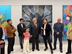 SANKO Sanat Galerisinde Ali İrgin'in Sonsuzluk Ağları temalı resim sergisinden bir eser