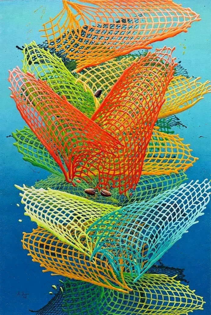 Ressam Ali İrgin, SANKO Sanat Galerisinde "Sonsuzluk Ağları" temalı Resim sergisi açtı.