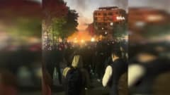 Arnavutluk Tiran'da öğrenci protestolarında zarar gören Eğitim Bakanlığı binası ve polis müdahalesi