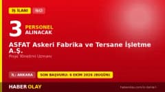 ASFAT Askeri Fabrika ve Tersane İşletme A.Ş. Proje Yönetimi Uzmanı işçi alımı ilanı 2026