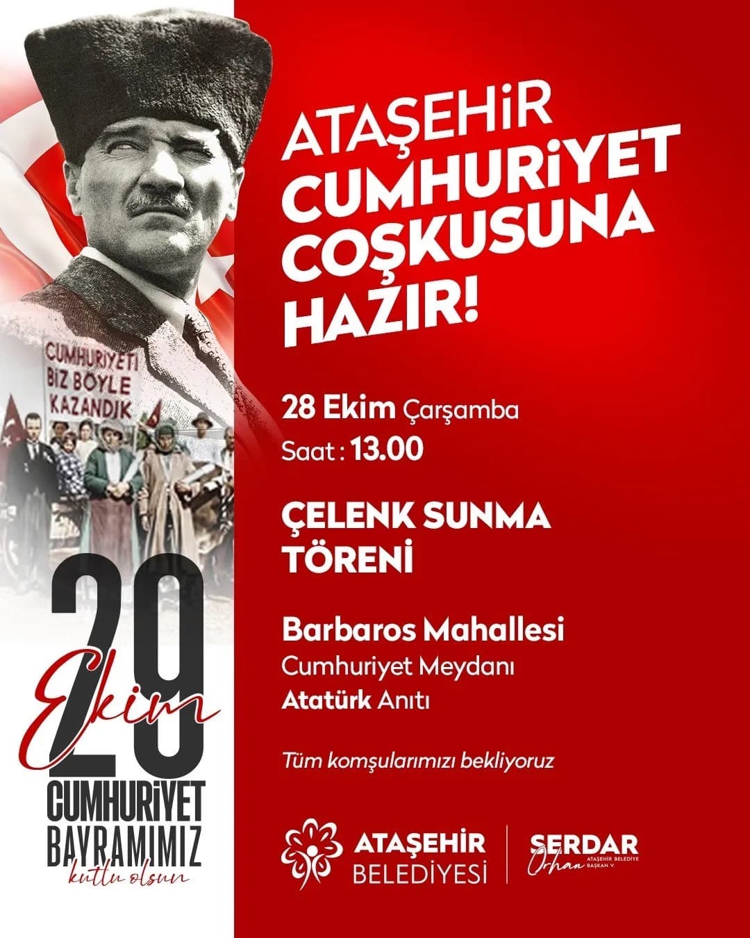 Ataşehir Belediyesi 29 Ekim Cumhuriyet Bayramı'nı binlerce kişinin katılacağı kortej yürüyüşü, renkl