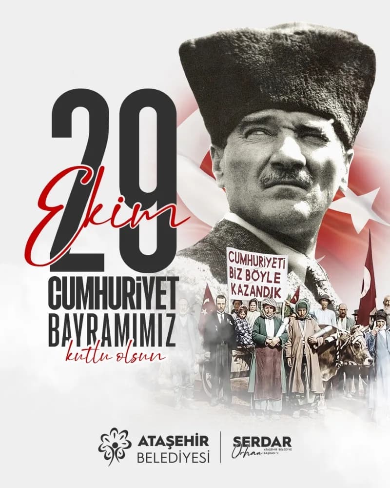 Ataşehir’de 29 Ekim Cumhuriyet Bayramı kutlamalarında Sinan Akçıl konseri ve kortej yürüyüşü coşkusu