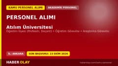 Atılım Üniversitesi öğretim üyesi ve araştırma görevlisi personel alımı ilanı