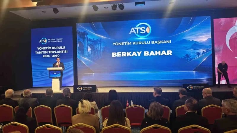 Antalya Ticaret ve Sanayi Odası (ATSO) Başkanı Berkay Bahar, konuşma yaptı.