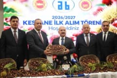 Aydın’da kestane sezonunun ilk ürünü kilogramı 600 TL’den sembolik olarak alındı