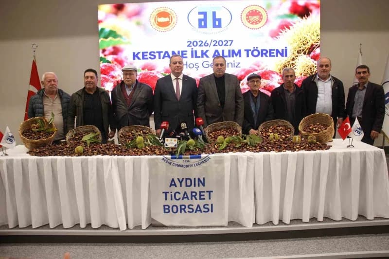 Türkiye'nin kestane üretiminde ilk sırada yer alan Aydın'da, 2026 sezonunun ilk kestaneleri düzenlen