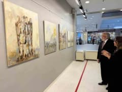 Ressam Ayla Erdoğ Çetin'in Şehrin Hafızası sergisinden bir eser SANKO Sanat Galerisi’nde