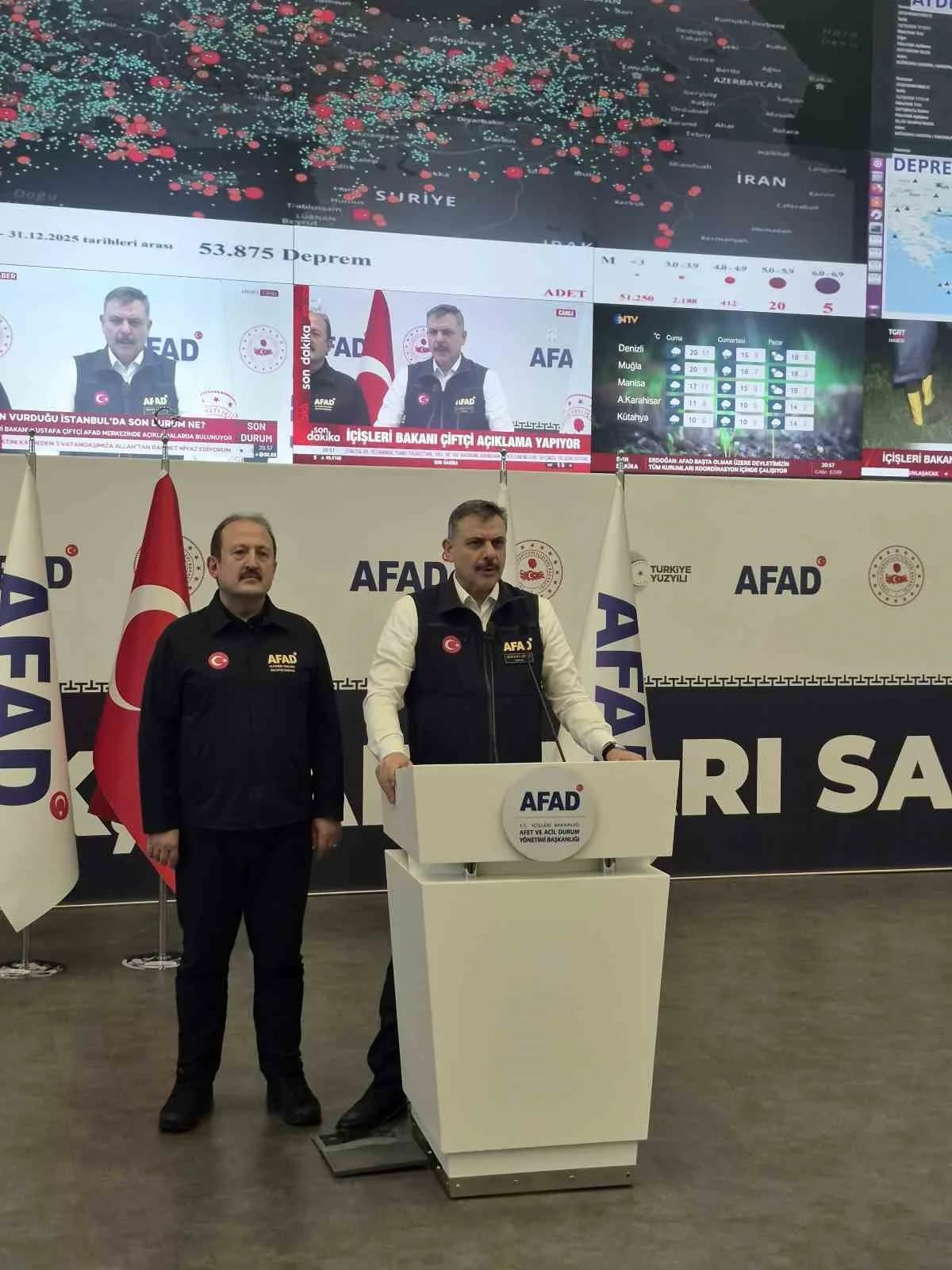 İçişleri Bakanı Mustafa Çiftçi, "Yaşanan sel olayları neticesinde İstanbul'da 5, Kocaeli'nde 1 olmak üzere toplam 6 vata