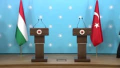 Dışişleri Bakanı Hakan Fidan ve Macaristan Dışişleri Bakanı Anita Orban ortak basın açıklaması yaparken