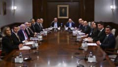 Adalet Bakanı Akın Gürlek, Cumhurbaşkanlığı Hukuk Politikaları Kurulu toplantısında konuşma yaparken