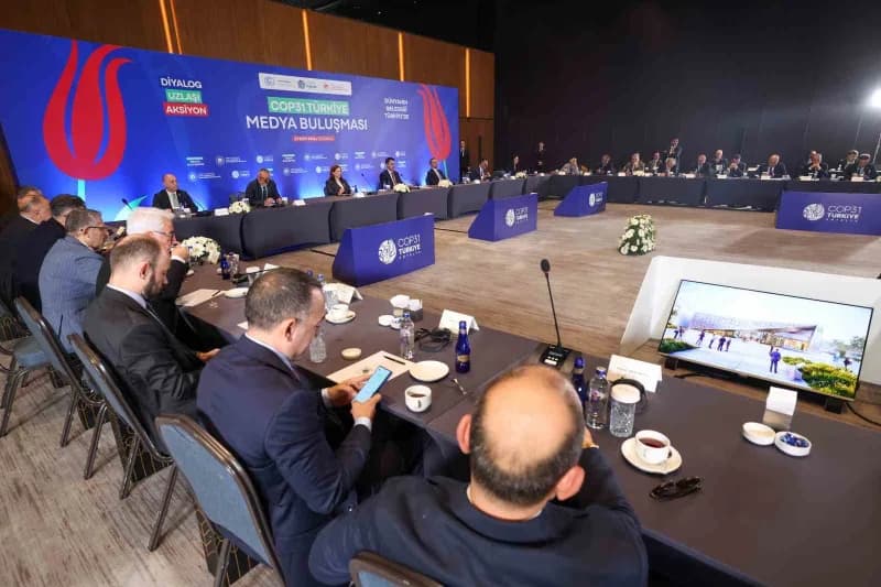 COP31 Başkanı ve Çevre, Şehircilik ve İklim Değişikliği Bakanı Murat Kurum, yazılı ve görsel medya k