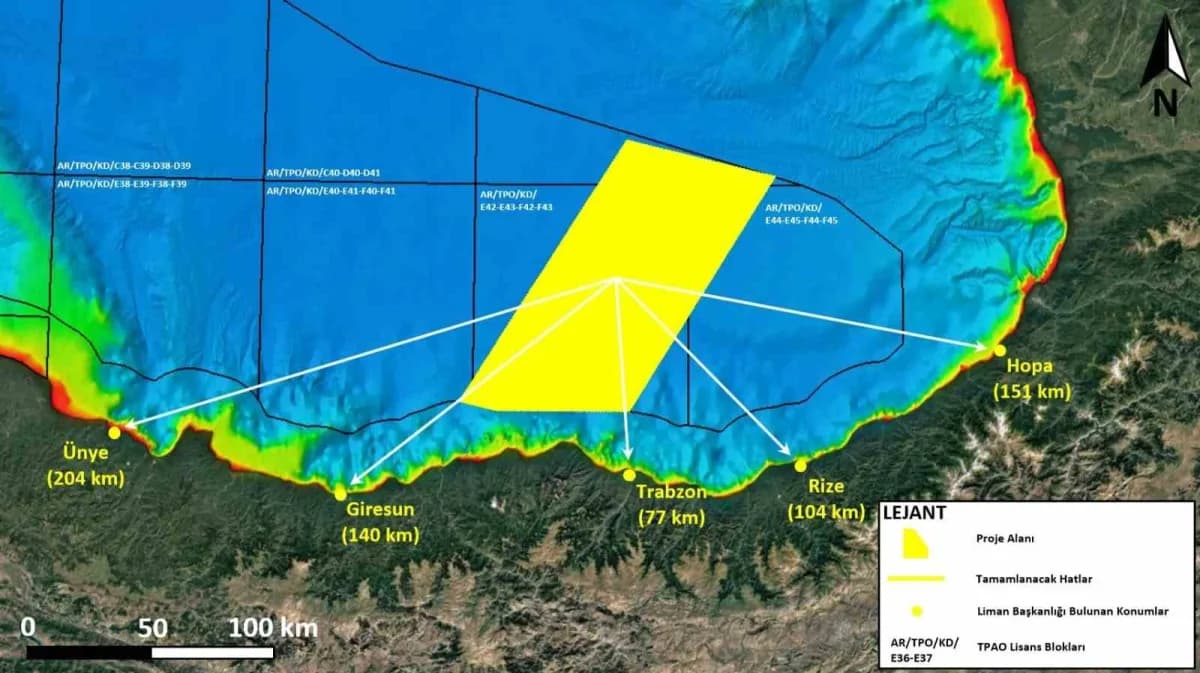 Türkiye'nin ilk Sismik araştırma gemisi Barbaros Hayreddin Paşa, Trabzon açıklarında petrol ve doğal gaz arama ile Sismi