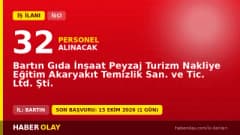Bartın Gıda İnşaat Peyzaj Turizm Nakliye Eğitim Akaryakıt Temizlik Şirketi servis elemanı alımı ilanı