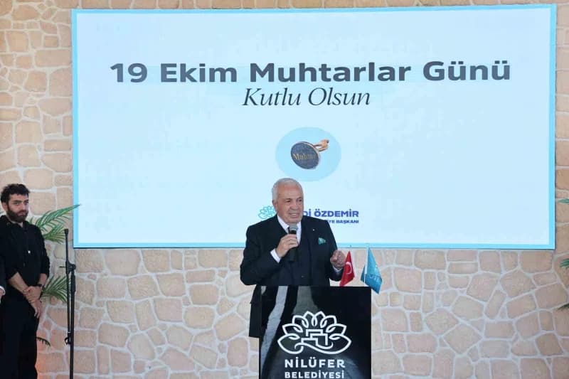 Nilüfer Belediye Başkanı Şadi Özdemir, 19 Ekim Muhtarlar Günü dolayısıyla İlçedeki mahalle