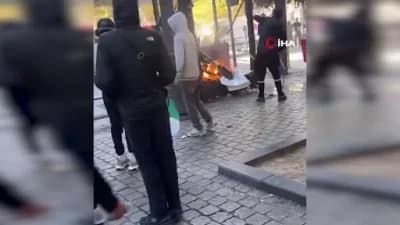 Belçika Liege şehrinde öğrenci protestoları sırasında polis müdahalesi ve gözaltılar