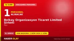 Belkay Organizasyon Ticaret Ltd. Şti. Kaynaşlı Düzce aşçı personel alımı ilanı