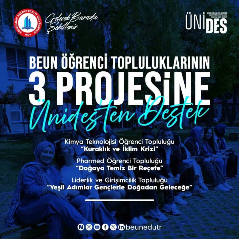 Zonguldak Bülent Ecevit Üniversitesi öğrencileri çevre ve iklim projeleri kapsamında destek aldı