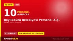 Beylikdüzü Belediyesi Personel A.Ş. 10 beden işçisi alımı ilanı için başvuru detayları