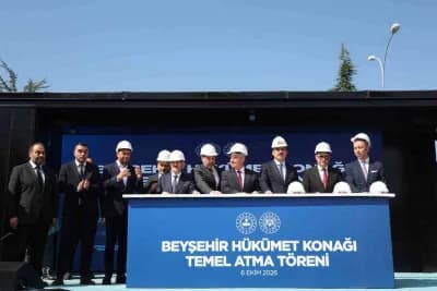 Beyşehir'de yeni hükümet konağı temel atma töreni ve Yakamanastır Tabiat Parkı Kır Evleri açılışından görüntüler
