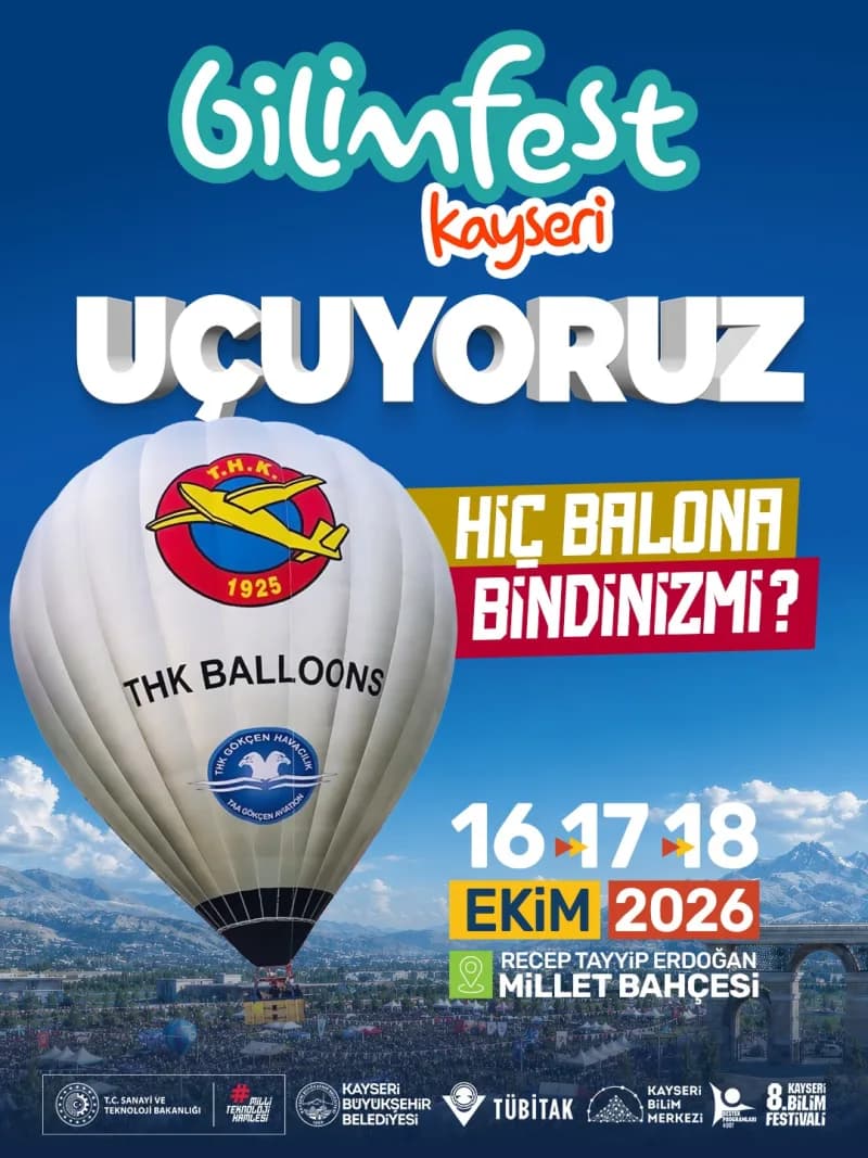 Kayseri Büyükşehir Belediyesi’nin TÜBİTAK iş birliğiyle düzenleyeceği 8’inci BİLİMFEST Kayseri; HÜRJET’ten Türk Yıldızla