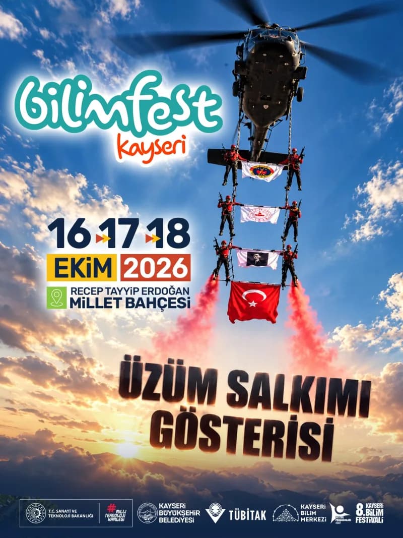Kayseri Büyükşehir Belediyesi’nin TÜBİTAK iş birliğiyle düzenleyeceği 8’inci BİLİMFEST Kayseri; HÜRJET’ten Türk Yıldızla
