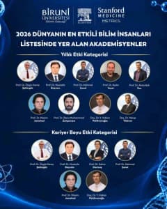 Biruni Üniversitesi akademisyenleri dünyanın en etkili bilim insanları listesinde yer aldı