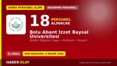 Bolu Abant İzzet Baysal Üniversitesi öğretim üyesi alımı ilanı 2026