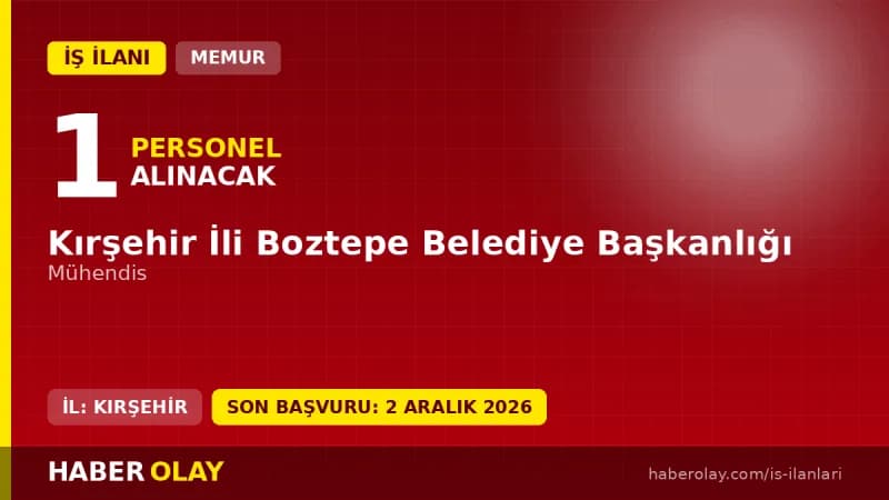 Boztepe Belediye Başkanlığı mühendis memur alımı ilanı 2026 başvuru ve sınav detayları