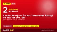 Burdur Çavdır Enerji ve İnşaat Ltd. Şti. 2 geçici işçi alımı ilanı